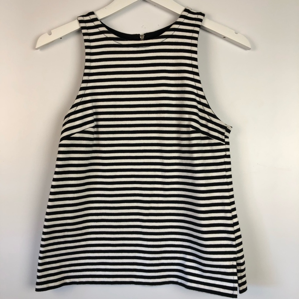 Banana Republic black and white striped tank top